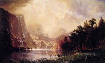  Bierstadt Lienzo - Entre las montañas de Sierra Nevada Paisaje de Albert Bierstadt